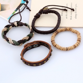 Retro woven suit leather bracelet diy bracelet