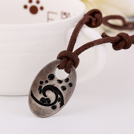 Leather necklace european and american mens beach cowhide necklace alloy retro