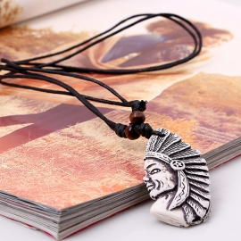 Vintage trinket indian avatar necklace minority