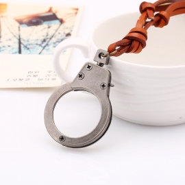 Necklace sweater chain literary retro fan cowhide rope leather adjustable adjustable handcuff necklace