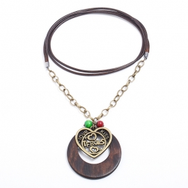 Ladies necklace long wax wire alloy heart sweater chain