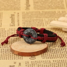 Hand-woven alloy retro cowhide bracelet yiwu jewelry mens bracelet bracelet