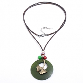 Ladies multilayer alloy necklace exquisite leaf shape bronze necklace fashionable and simple