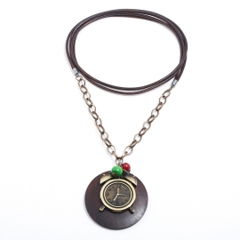 Ladies necklace long wax wire alloy alarm clock sweater chain