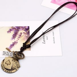 Work cowhide necklace personality ethnic vintage jewelry