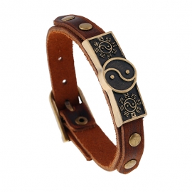 Vintage cowhide jewelry wholesale gossip leather bracelet men adjustable leather bracelet