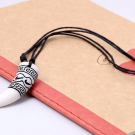 Resin wax rope necklace mace necklace