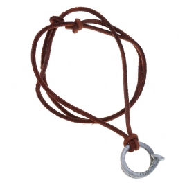 Retro beach style leather necklace european and american simple mens round leather rope long necklace