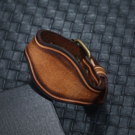 New retro distressed leather bracelet simple mens jewelry