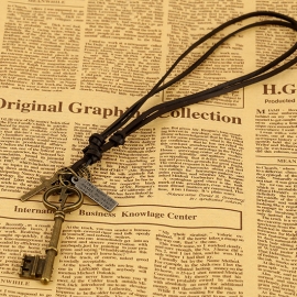 Vintage mens leather necklace