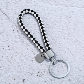 Creative hand-woven leather rope key chain hanging bailuo high-end male and female couple car key ring chain pendant