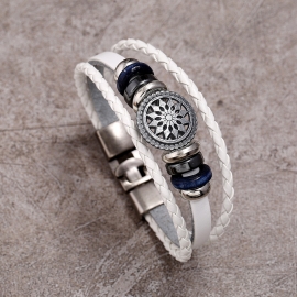 Knitted cowhide bracelet simple student couple jewelry