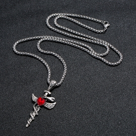 Mens simple alloy cross necklace retro wild accessories
