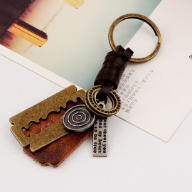 Blade leather keychain