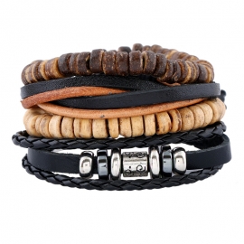 Retro woven suit leather bracelet beaded diy bracelet