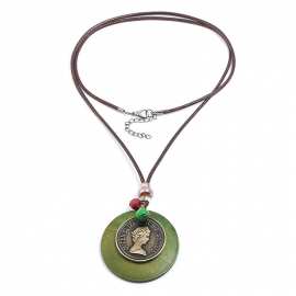 Korean version of wax wire alloy necklace antique girl jewelry necklace fashion long sweater chain