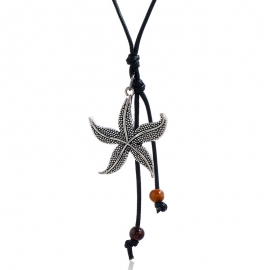 Wax line sweater chain wild clothes accessories men and women retro long alloy starfish necklace