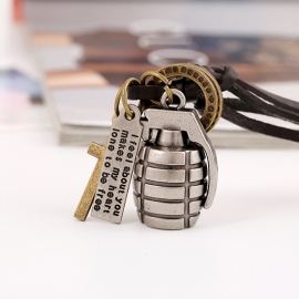 Alloy men and women long leather necklace