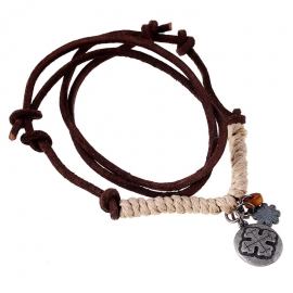 Vintage leather necklace mens leather necklace