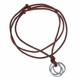 Retro beach style leather necklace european and american simple mens round leather rope long necklace