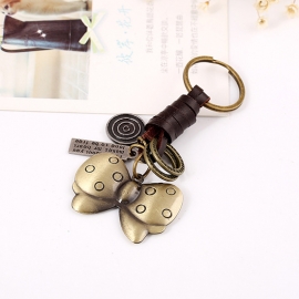 Vintage cowhide keychain