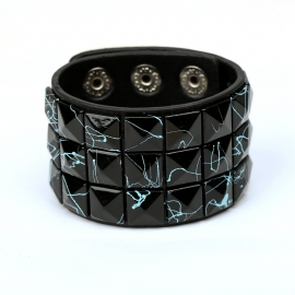 Punk multicolor square nail pu bracelet leather bracelet