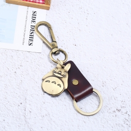 Vintage cowhide keychain
