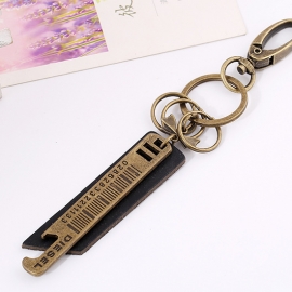 Vintage cowhide keychain