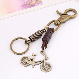 Vintage cowhide keychain