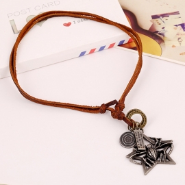 Spider vintage first layer cowhide necklace leather necklace