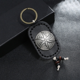 Hand-sewn cowhide key chain wild bag pendant car key pendant