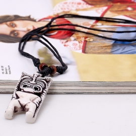 Resin wax rope necklace