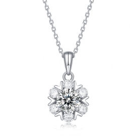 1 carat diamond necklace s925 silver necklace and moissanite pendant