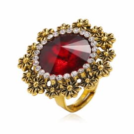 Geometric ring fashion retro trend diamond opening adjustable ring