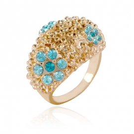 European and american luxury alloy ring aliexpress hot girl small fresh diamond flower ring