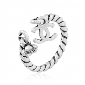 Personalized open letter ring simple style fashion big brand adjustable ring