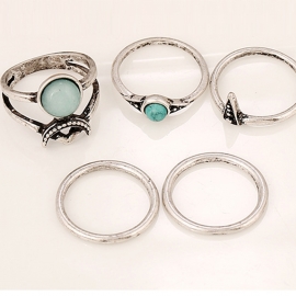 Joint ring set combination bohemia european and american retro ethnic style