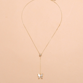 European and american ins fashion super fairy sen series compact high-end clavicle chain simple trend exquisite wild butterfly necklace