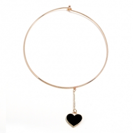 Love heart-shaped collar wild nectarine heart necklace cold wind simple student girl jewelry