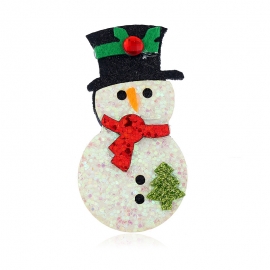Christmas snowman brooch creative gift european and american colored fabric brooch foreign trade jewelry suit decoration brooch