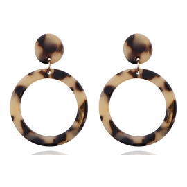 Amazon cross-border hot selling earrings, european and american exaggerated geometric acrylic acetate plate leopard print earrings women