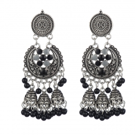 Cross-border hot-selling earrings indian style classic drip earrings ethnic style colored bells ladies fashion earrings