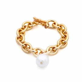 Simple and generous chain pearl bracelet female personality cold wind single layer temperament bracelet
