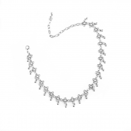 European and american fashion jewelry, retro exaggeration, crystal, alloy flower plate, multi-element, multi-layer chest chain, clavicle chain