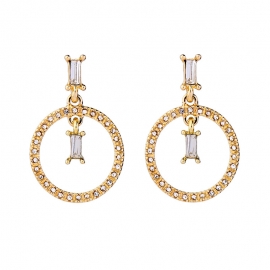 Geometric ring diamond earrings female simple wild net red earrings 2020 new trendy earrings