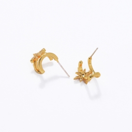 Korean version of s925 silver needle stud earrings, high-quality copper pieces, zircon earrings, female temperament diamond star earrings