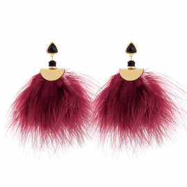 Personality creative feather tassel earrings female european and american fashion trendy long earrings