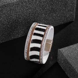 Bohemian bracelet ethnic style horsehair leopard bracelet jewelry wide-sided magnetic clasp bracelet