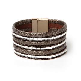 Bohemian multilayer crystal bead bracelet ethnic style simple bracelet