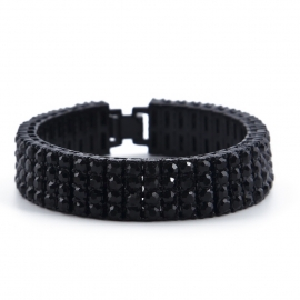 Cross-border source wish hot sale hip hop 4 row bracelet hiphop mens bracelet